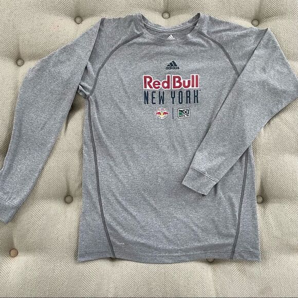 Adidas Red Bull Soccer MLS Climalite Long Sleeve Tshirt L - Picture 2 of 4